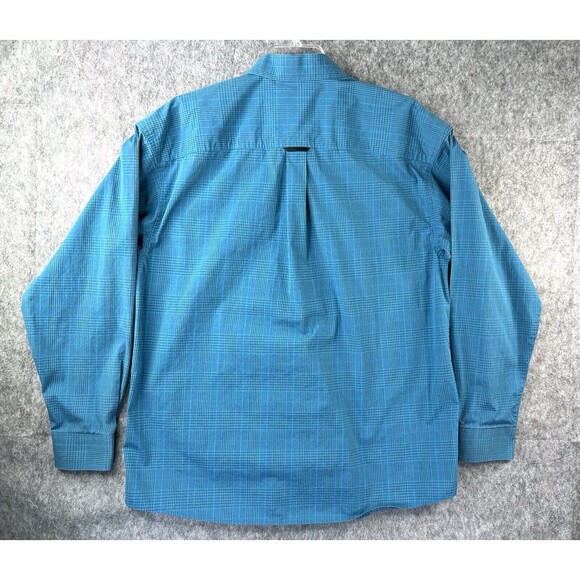 Panhandle Blue Button Down Shirt Long Sleeve Western Sz L Tuf Cooper Performance - Picture 3 of 9